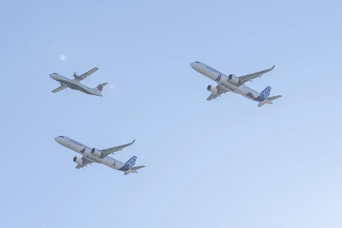 © Airbus SAS 2024 — Airbus Media Centre, réf. 672805 la famille d'avions Airbus en vol